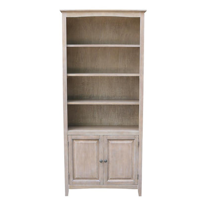 Shaker Bookcase - 72"H , Washed Gray Taupe