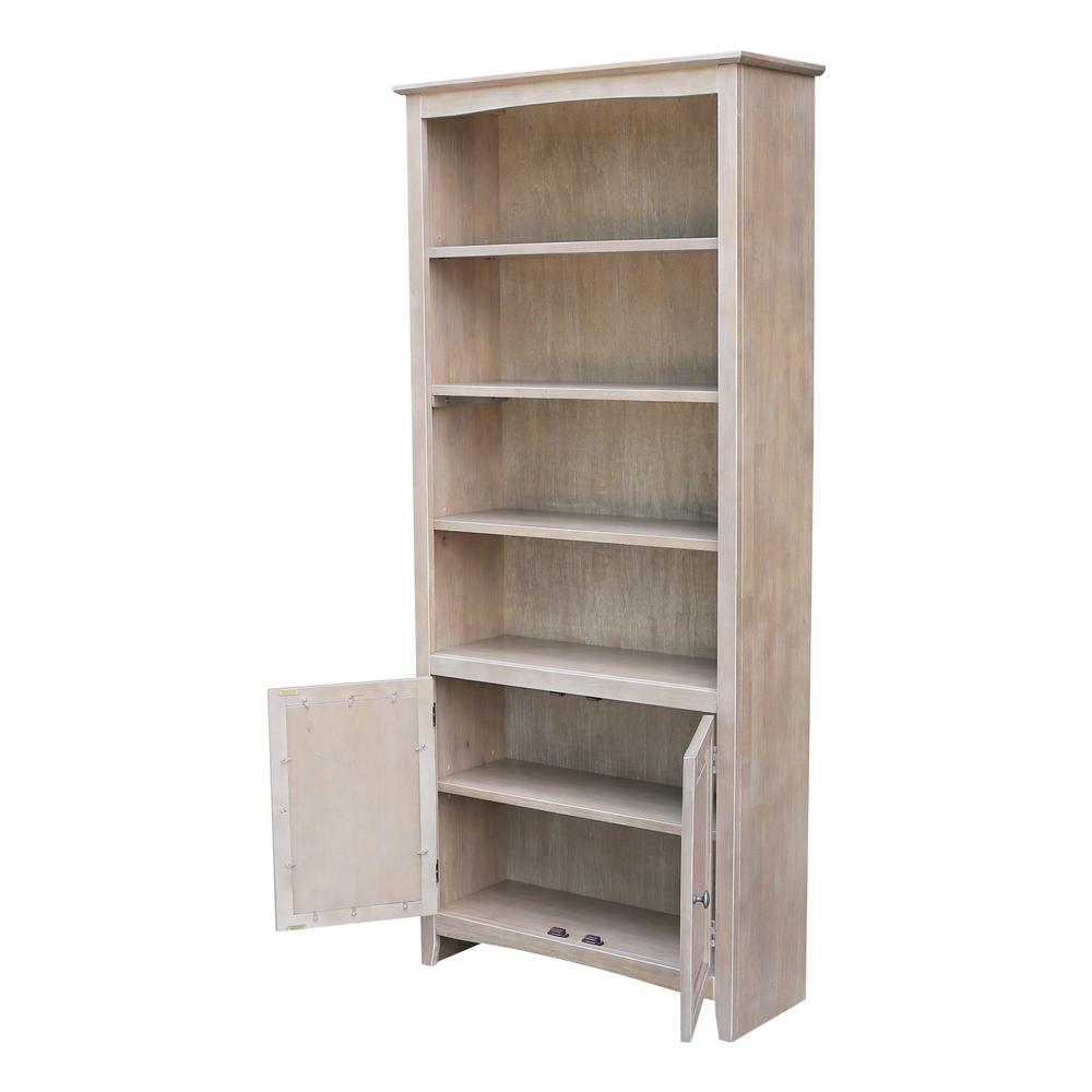 Shaker Bookcase - 72"H , Washed Gray Taupe