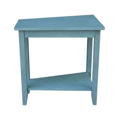 Ocean Blue Accent Table with Antique Rubbed Finish for Stylish Living Spaces