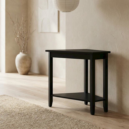 Black accent table with sleek, modern design for versatile use