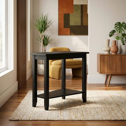Black accent table with sleek, modern design for versatile use