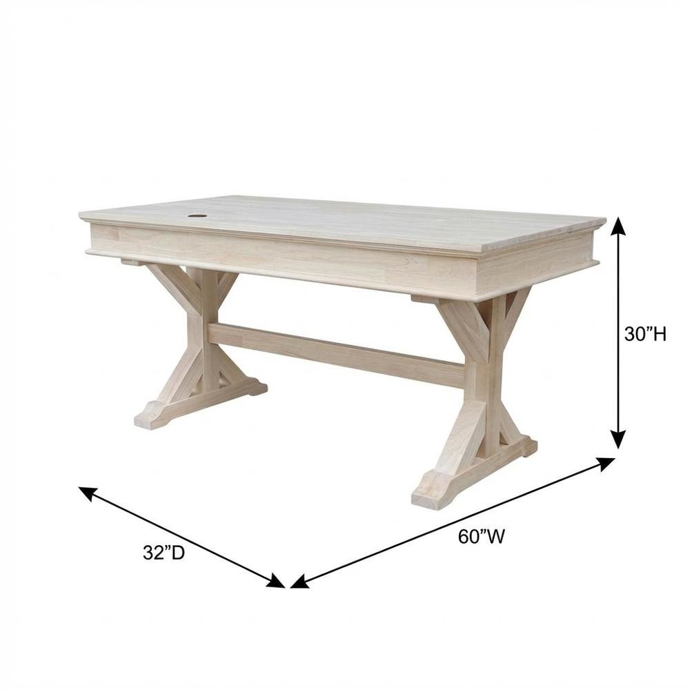 Unfinished Executive Desk With Canyon Base For Modern Office Workspace