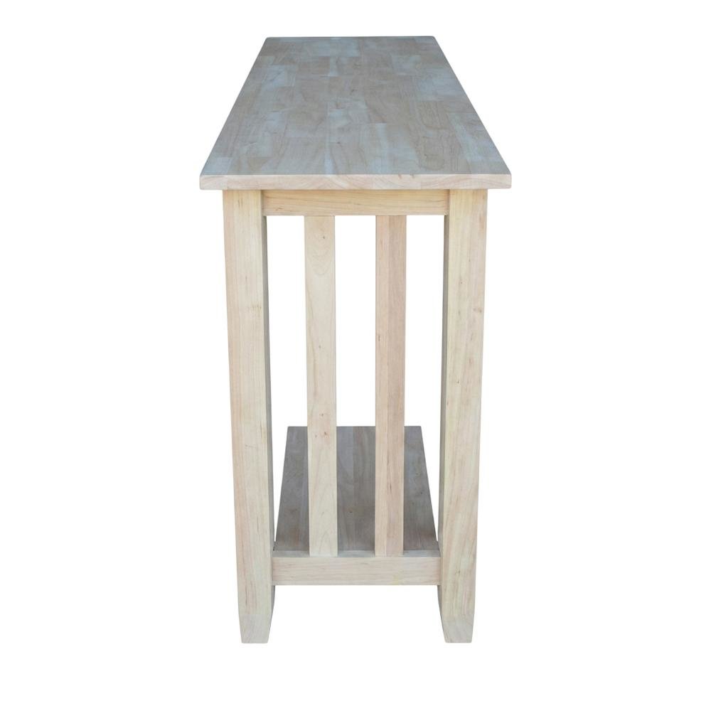 Unfinished Console or Sofa Table with Versatile Design for Living Room