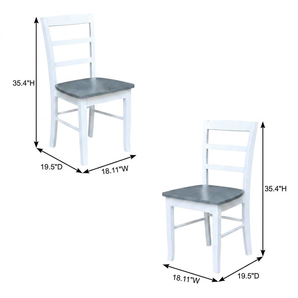 Solid Wood Ladderback Dining Chairs for Kitchen and Dining Room, Set of 2