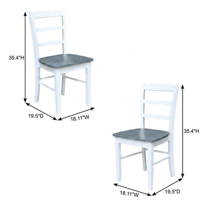 Solid Wood Ladderback Dining Chairs for Kitchen and Dining Room, Set of 2