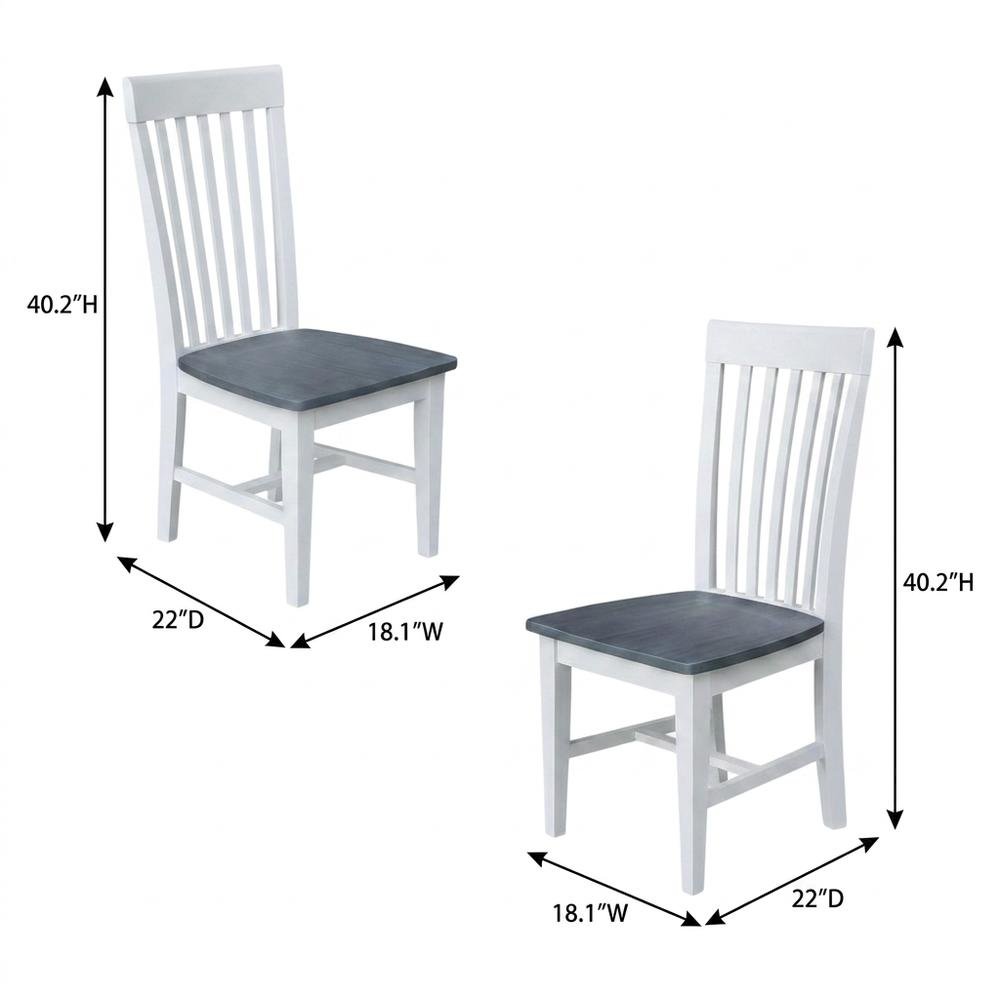 Solid Wood Dining Chairs with Tall Mission-Style Back for Kitchen Table