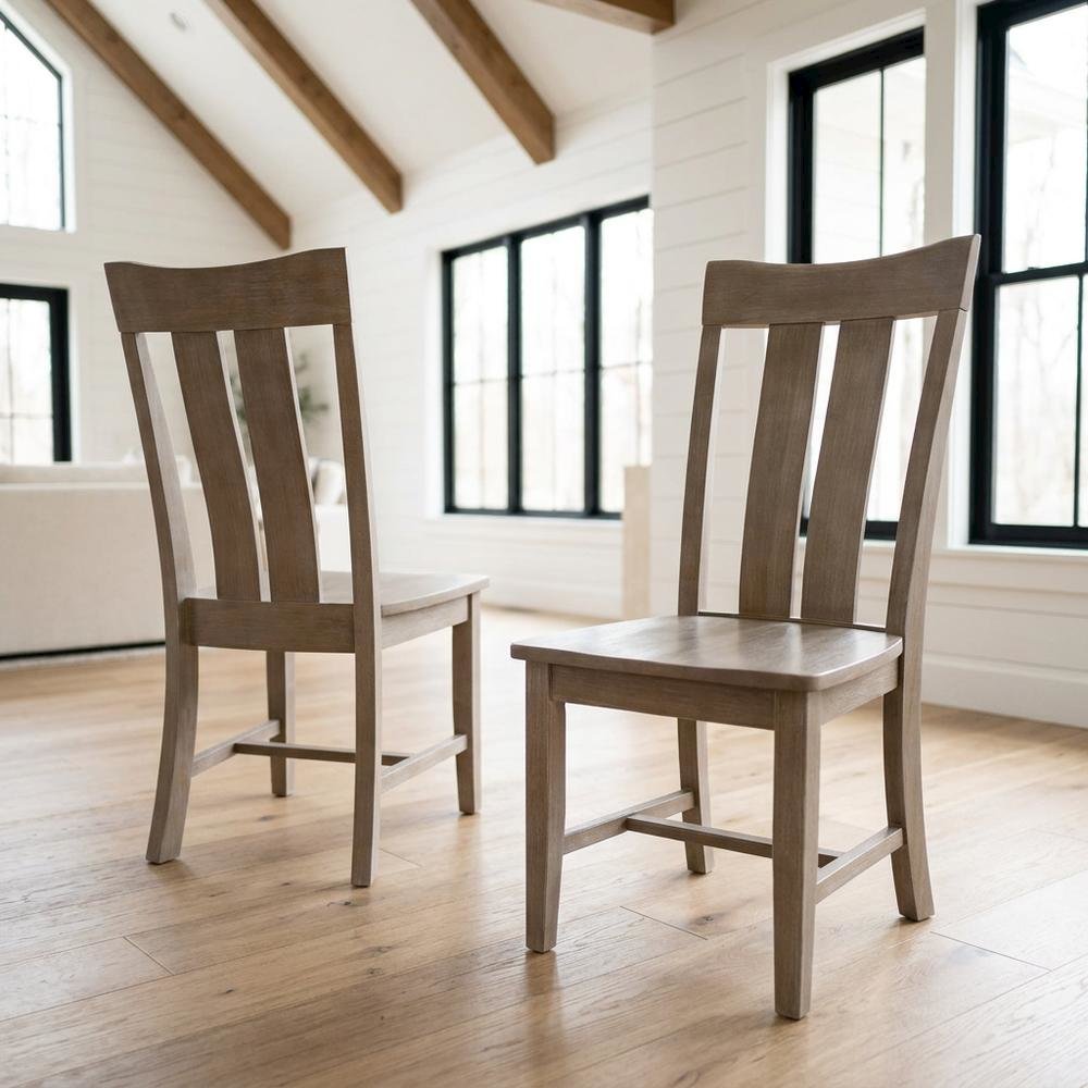 Solid Wood Dining Chair with Curved Back for Modern Dining Room