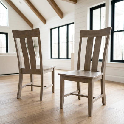 Solid Wood Dining Chair with Curved Back for Modern Dining Room