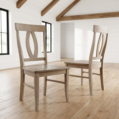 Solid Hardwood Dining Chairs with Washed Finish for Dining Room