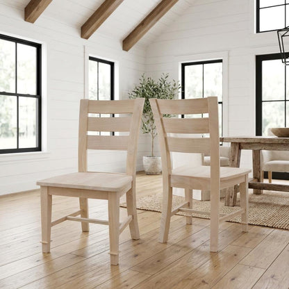Tuscany Unfinished Hardwood Dining Chairs for Kitchen or Dining Room