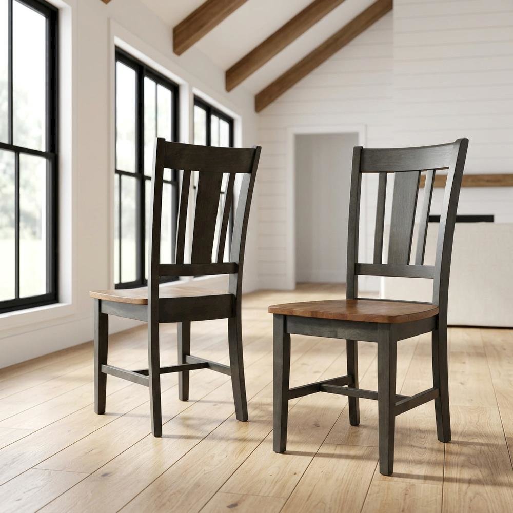 Solid Hardwood Splatback Dining Chair for Kitchen and Dining Room, Set of 2