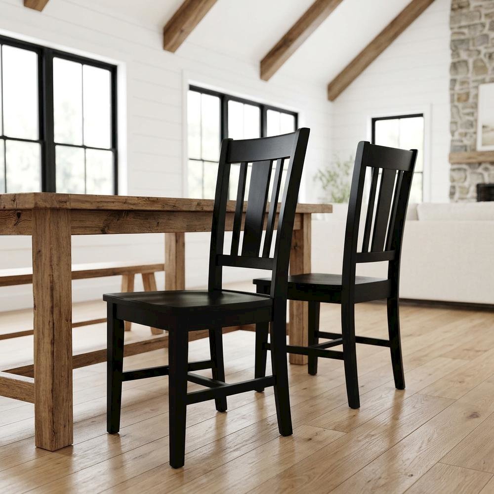 Solid Wood Dining Chairs with Splatback Design for Dining Room