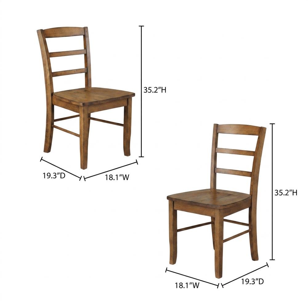 Hardwood Ladderback Dining Chairs, Wooden Kitchen and Dining Room Chairs