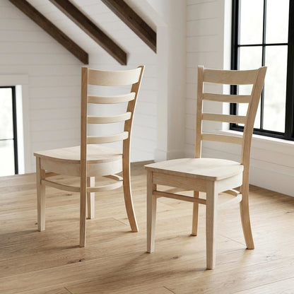 Unfinished Hardwood Dining Chairs for Kitchen and Dining Room Use