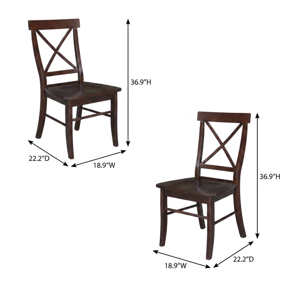 Solid Wood X-Back Dining Chair, Farmhouse Kitchen Chair for Dining Room