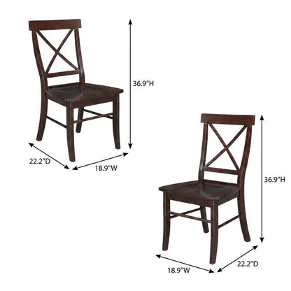 Solid Wood X-Back Dining Chair, Farmhouse Kitchen Chair for Dining Room