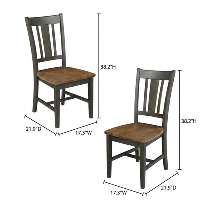 Solid Hardwood Splatback Dining Chair for Kitchen and Dining Room, Set of 2