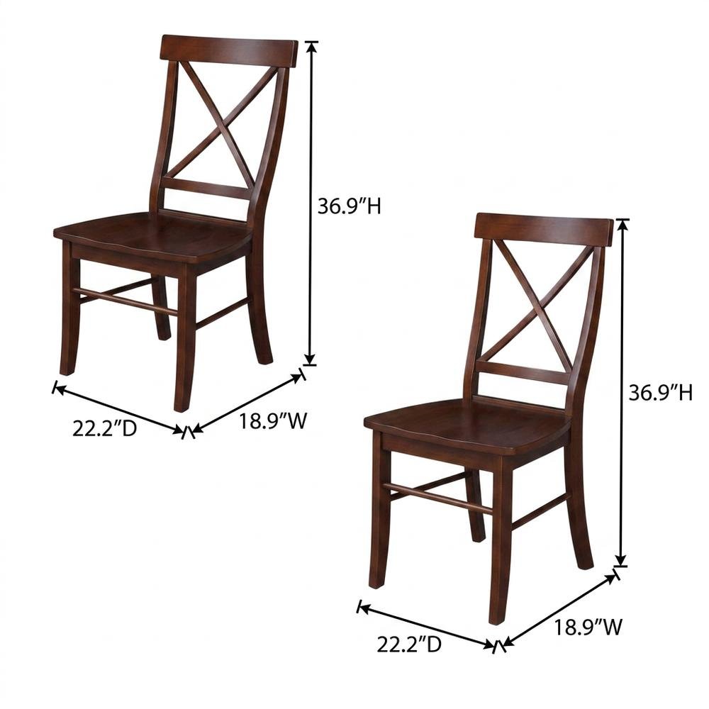 Solid Wood X-Back Dining Chair, Hardwood Side Chair for Dining Room