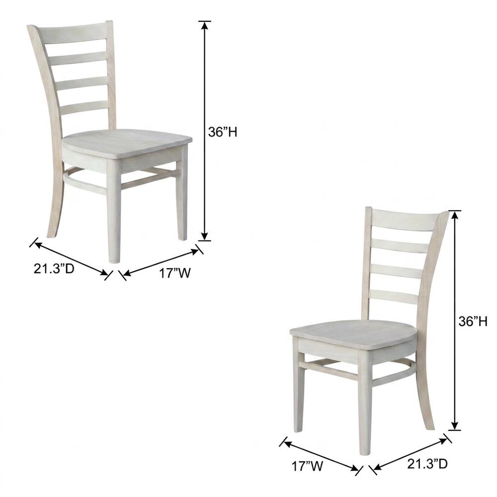 Unfinished Hardwood Dining Chairs for Kitchen and Dining Room Use