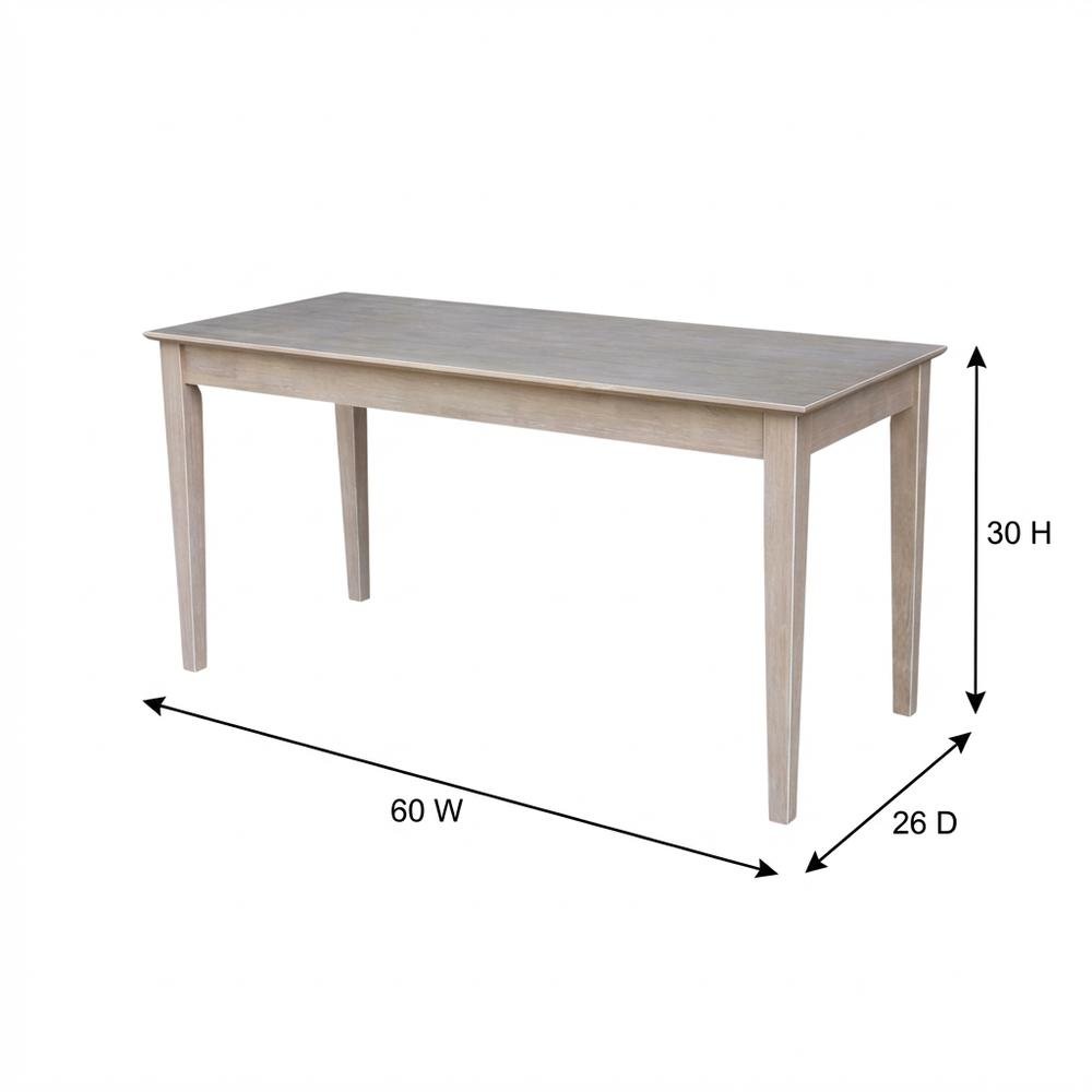 Large Washed Gray Taupe Writing Desk with Drawer, Spacious Workspace and Surface