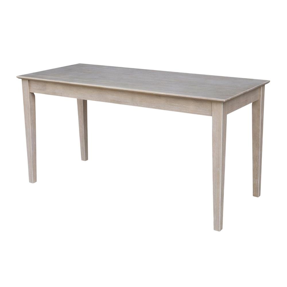 Large Washed Gray Taupe Writing Desk with Drawer, Spacious Workspace and Surface