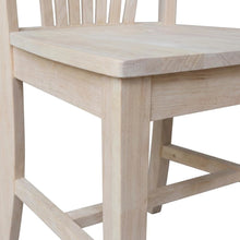 Unfinished Solid Hardwood Dining Chairs for Kitchen or Dining Room, Set of 2