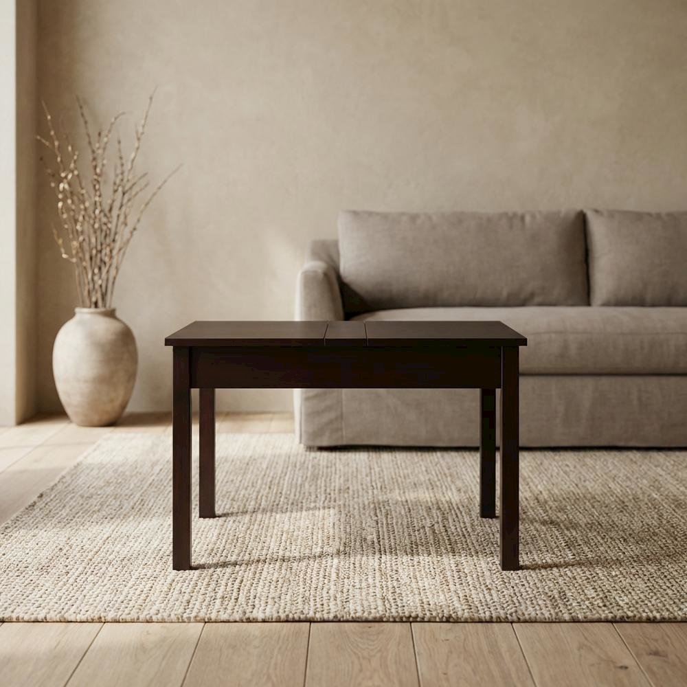 Lift-Top Coffee Table in Rich Mocha with Hidden Storage and Wipe-Clean Finish