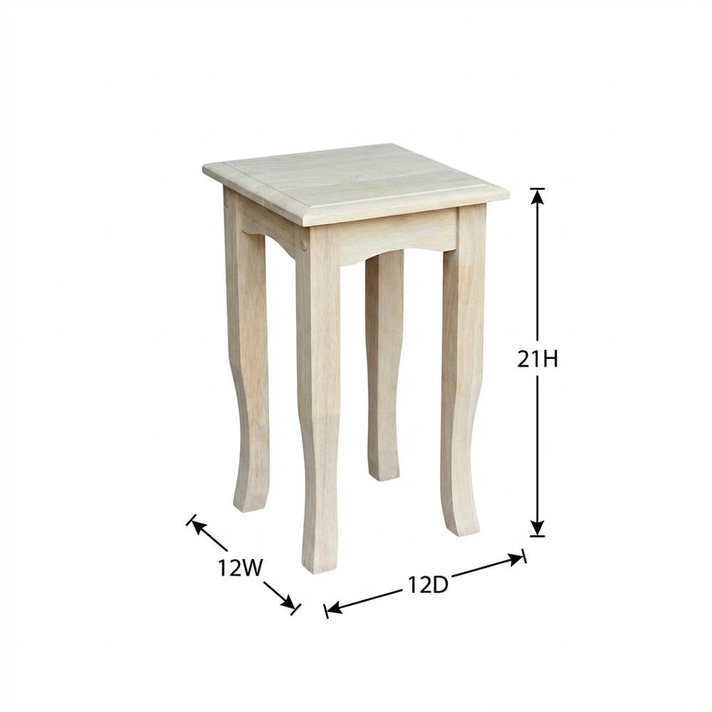 Unfinished 21-Inch High Tea Table with Classic Style and Versatile Design
