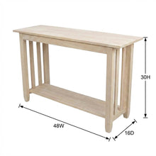 Unfinished Console or Sofa Table with Versatile Design for Living Room