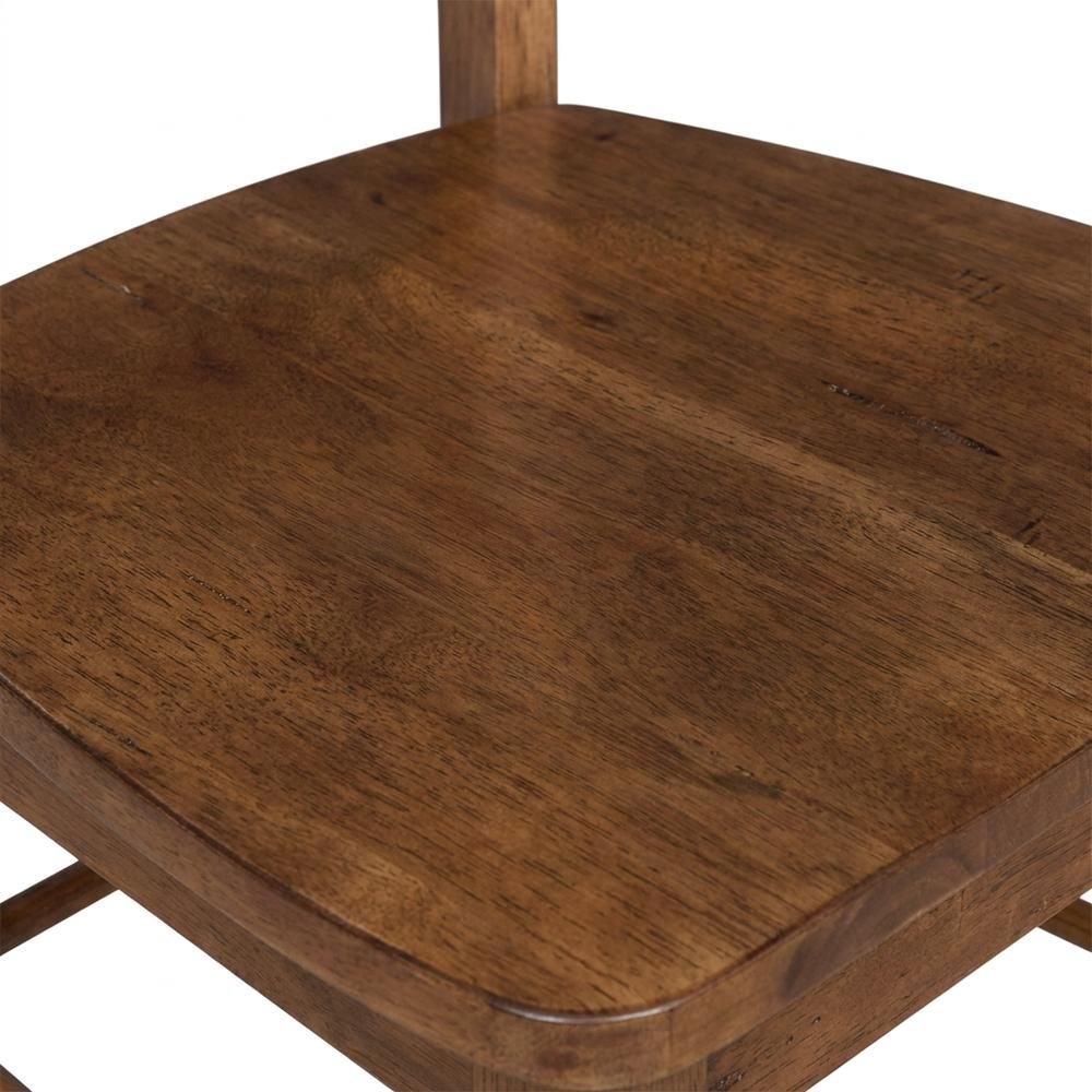 Distressed-Finish Solid Wood Ladderback Farmhouse Dining Chairs, Set of 2