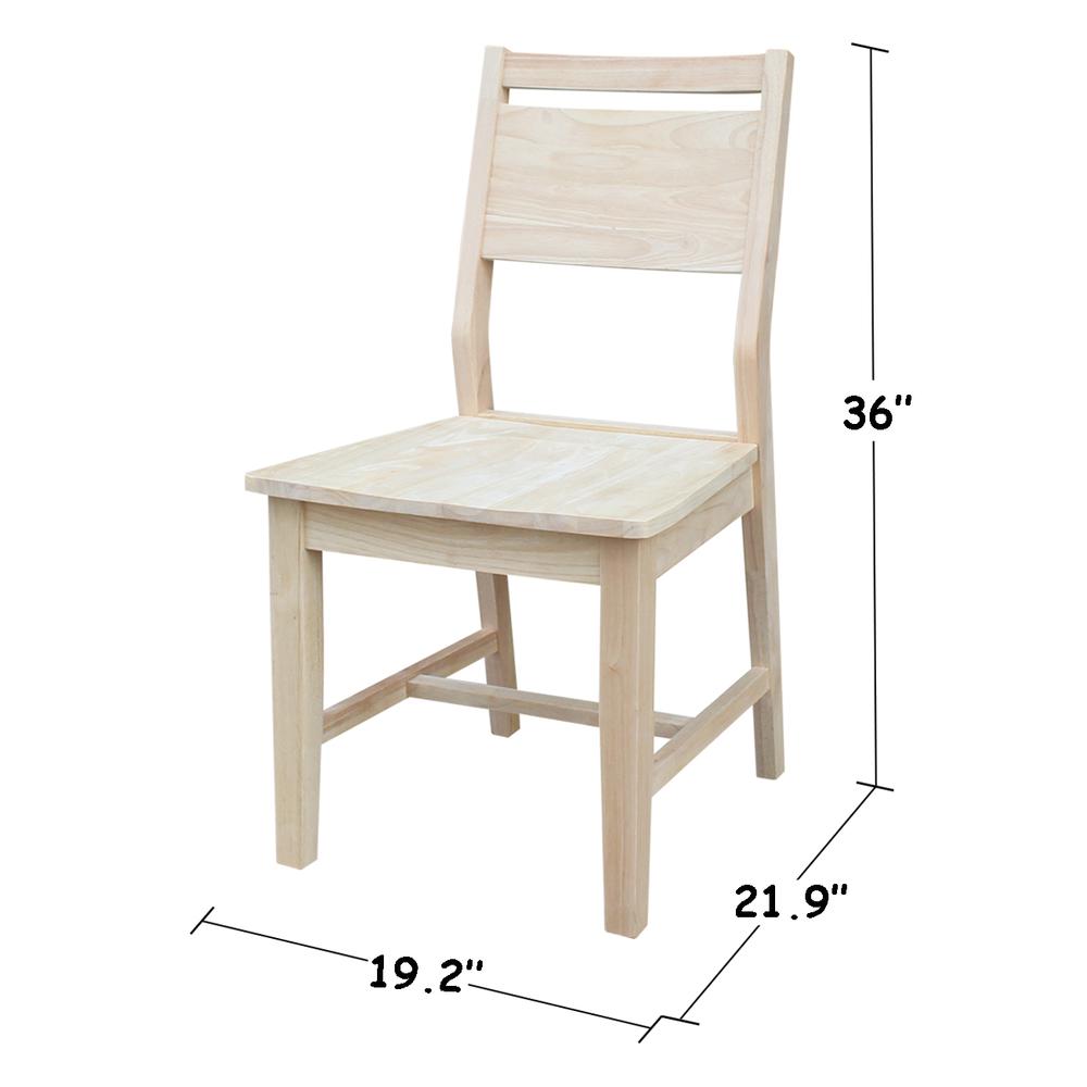 Set of Two Aspen Panel Chairs, Unfinished
