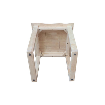 Live Edge Solid Wood End Table, Unfinished