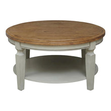 Hickory Stone Round Coffee Table with Wipe Clean Surface and Modern Design