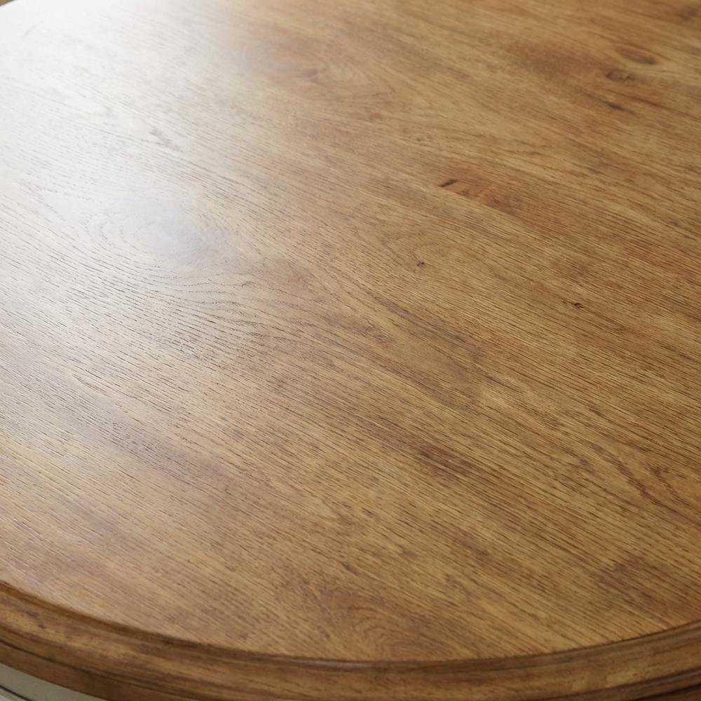 Hickory Stone Round Coffee Table with Wipe Clean Surface and Modern Design