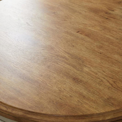 Hickory Stone Round Coffee Table with Wipe Clean Surface and Modern Design