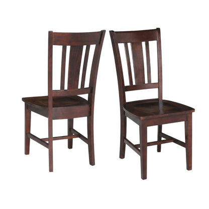 Set of Two Mocha Splatback Dining Chairs for Elegant Meals