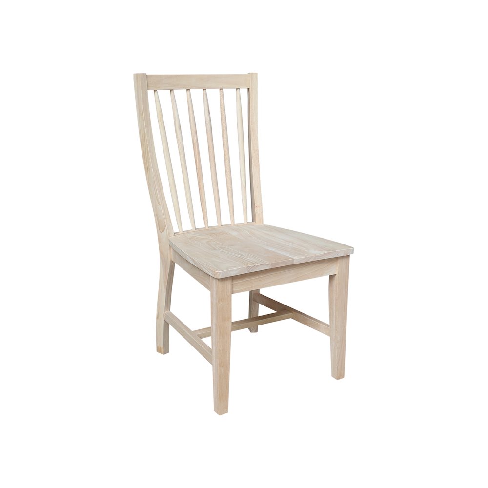 Set of Two Solid Wood Audrey Dining Chairs, Unfinished