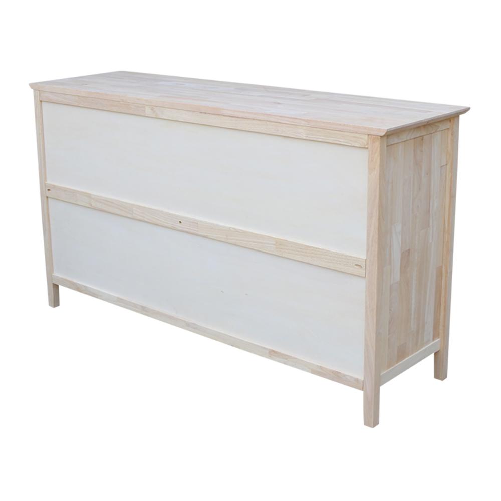 Dresser With 6 Drawers, Unfinished