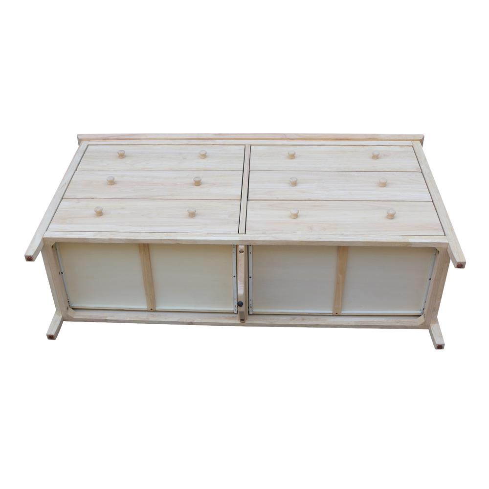 Dresser With 6 Drawers, Unfinished