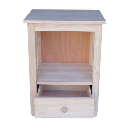 Mission Tall End Table Includes Drawer , Unfinished