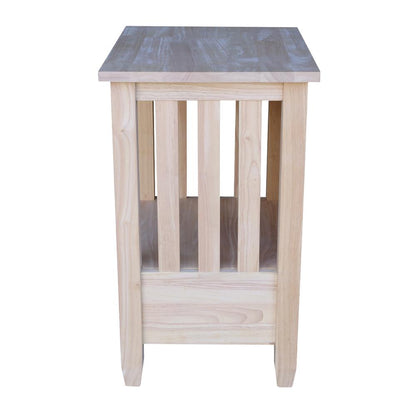 Mission Tall End Table Includes Drawer , Unfinished