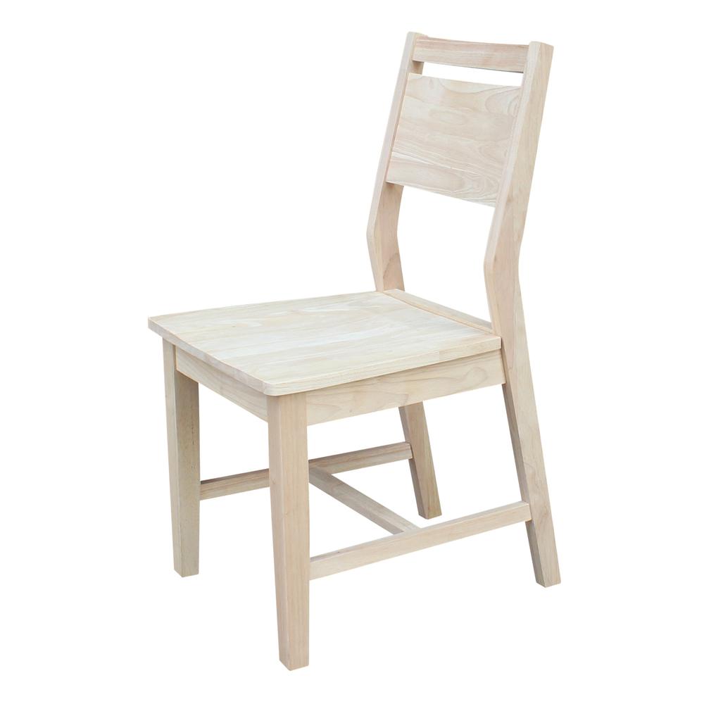 Set of Two Aspen Panel Chairs, Unfinished