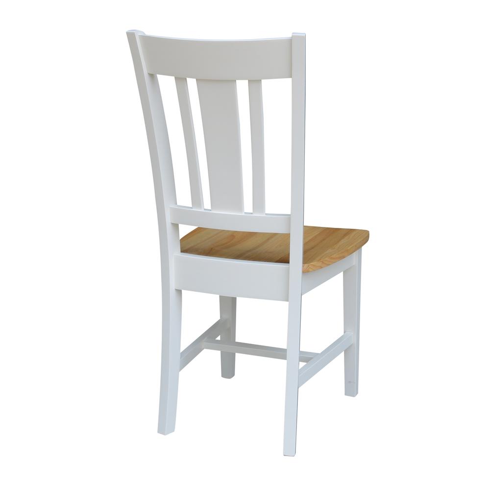 San Remo Splatback Chair, Set of 2, White/Natural