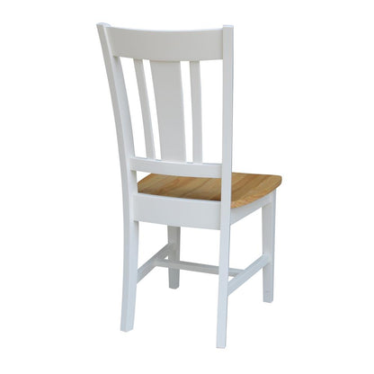 San Remo Splatback Chair, Set of 2, White/Natural