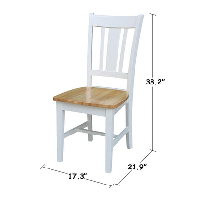 San Remo Splatback Chair, Set of 2, White/Natural