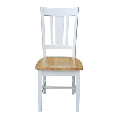 San Remo Splatback Chair, Set of 2, White/Natural