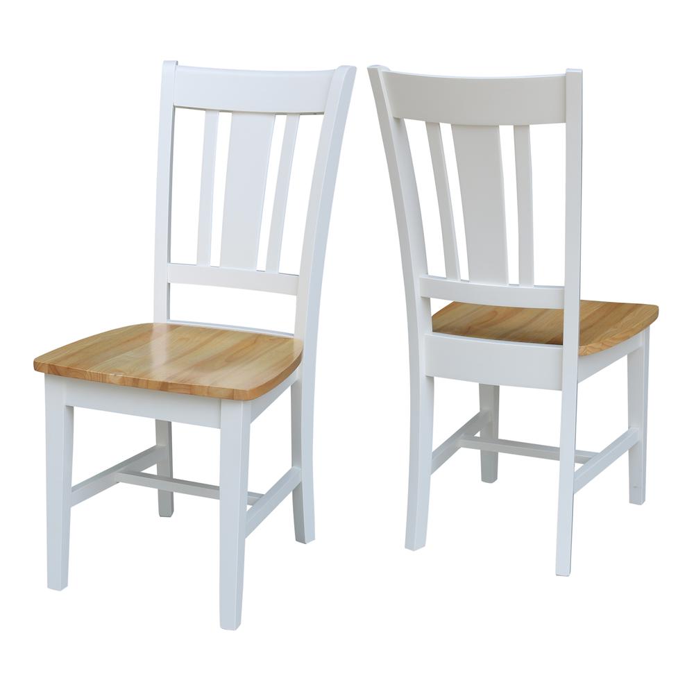 San Remo Splatback Chair, Set of 2, White/Natural