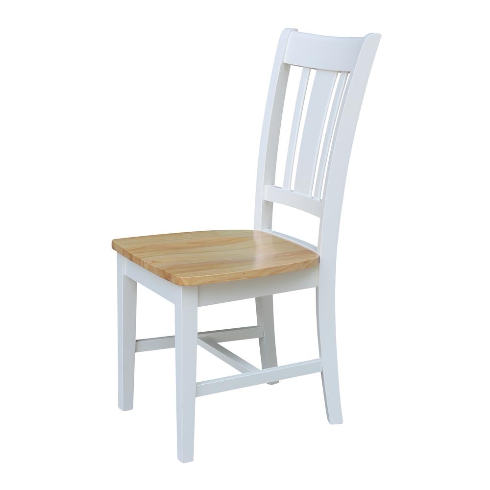 San Remo Splatback Chair, Set of 2, White/Natural
