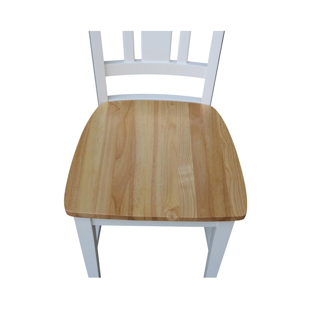 San Remo Splatback Chair, Set of 2, White/Natural