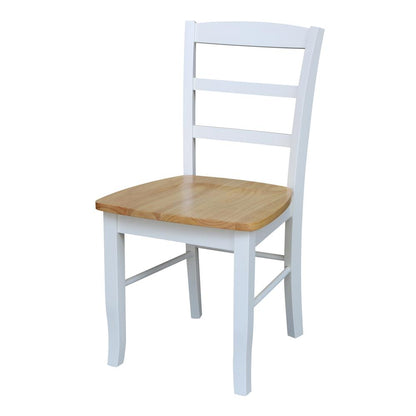 Set of Two Madrid Ladderback Chairs, White / Natural